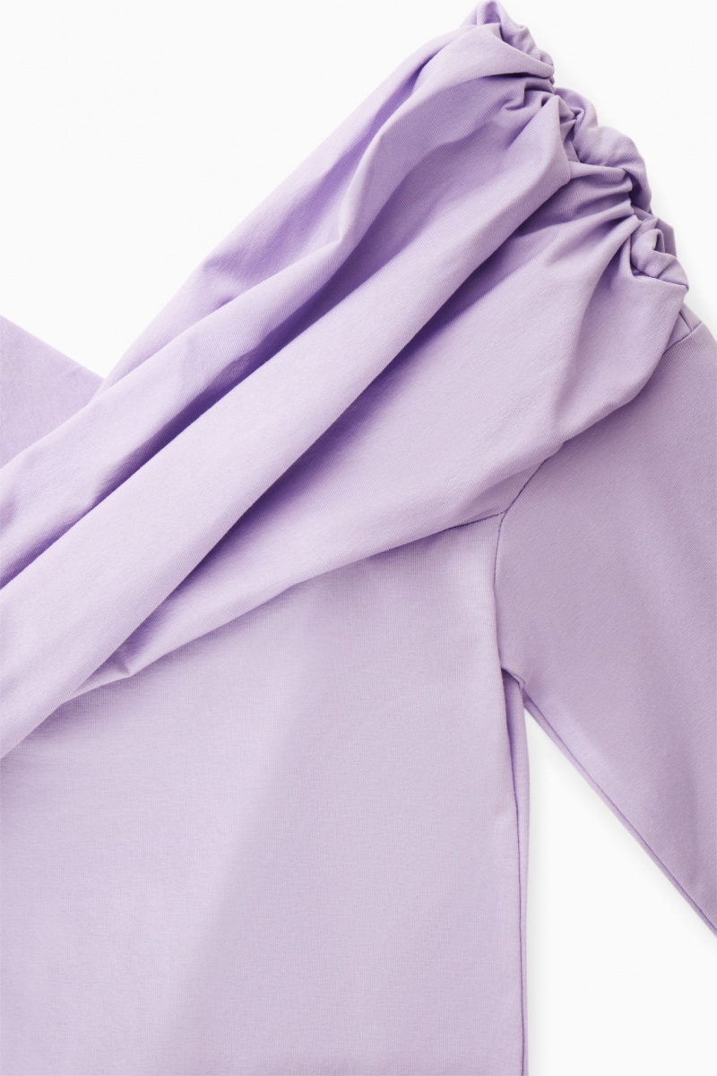 Topuri COS Gathered Off-The-Shoulder Asymmetric Dama Violet Deschis | Romania-485OKFCNT