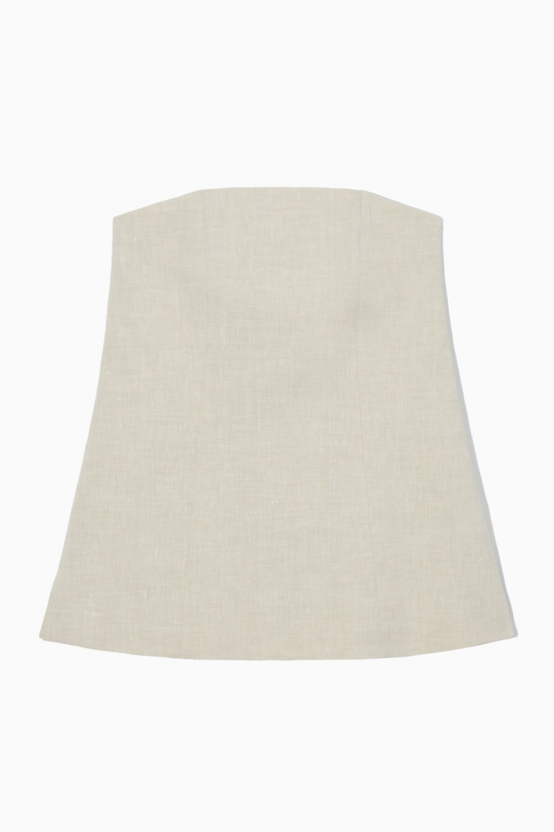 Topuri COS Linen Bustier Dama Gri | Romania-604YMRUIA