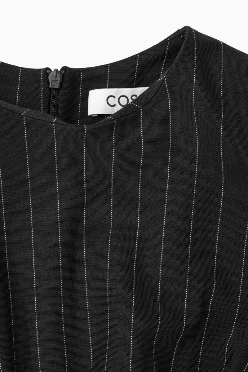 Topuri COS Pinstriped Draped Dama Negrii | Romania-580ZBDQMK