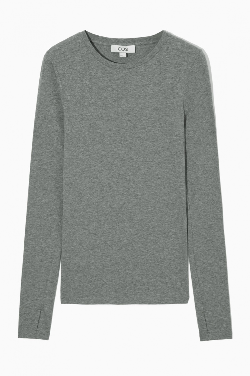 Topuri COS Slim-Fit Long-Sleeve Dama Gri Inchis | Romania-249TIJGRB