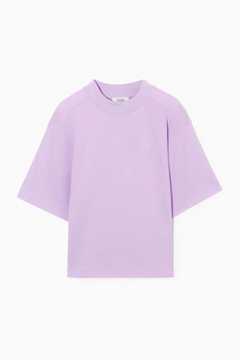 Tricouri COS Waisted Mock-Neck Dama Violet Deschis | Romania-916NXKFBG