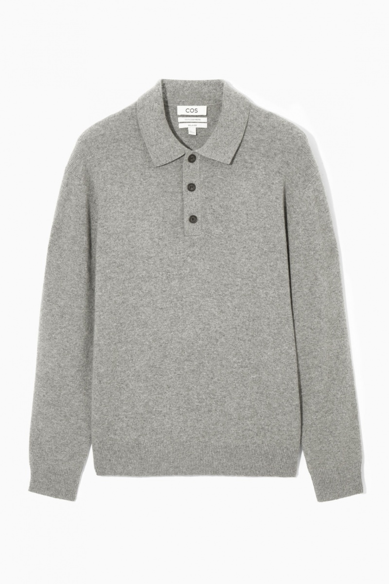 Tricouri Polo COS Pure Cashmere Barbati Gri | Romania-891RITCOD