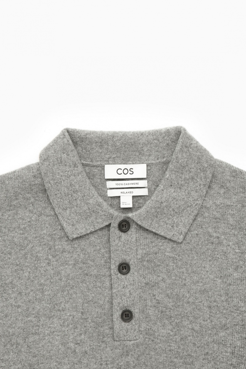 Tricouri Polo COS Pure Cashmere Barbati Gri | Romania-891RITCOD