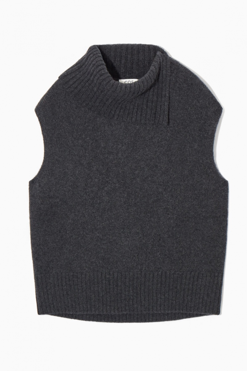 Vesta COS High-Neck Pure Cashmere Tank Dama Gri Inchis | Romania-527RWYVZB